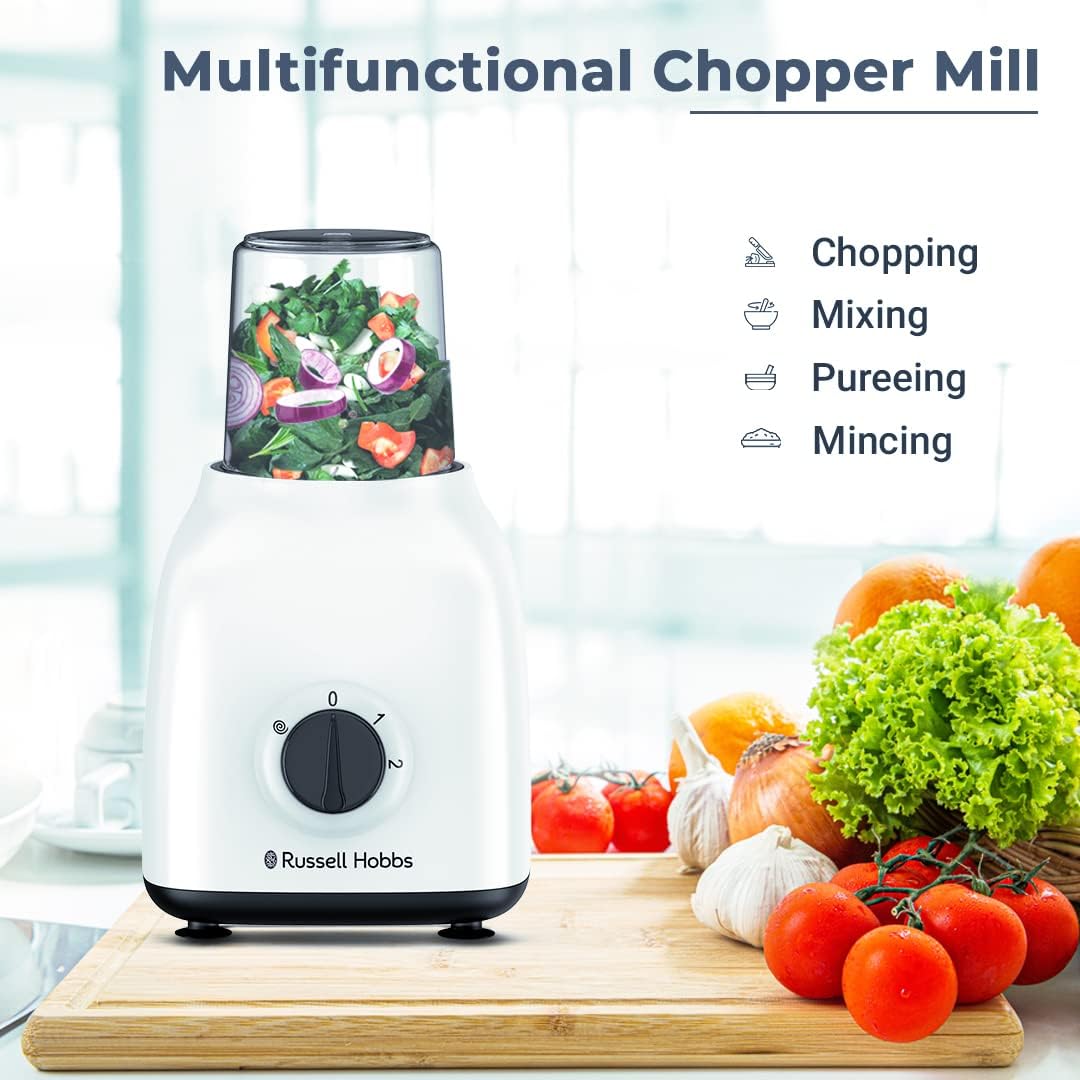 Russell Hobbs 400W 3 in 1 Blender, Grinder & Multi Chopper Mill, 1.5L Smoothie Maker راسل هوبز خلاط 400 واط 3 في 1، مطحنة ومفرمة متعددة، صانع سموثي 1.5 لتر، Russell Hobbs 400W 3 in 1 Blender, Grinder & Multi Chopper Mill, 1.5L Smoothie Maker راسل هوبز خلاط 400 واط 3 في 1، مطحنة ومفرمة متعددة، صانع سموثي 1.5 لتر،